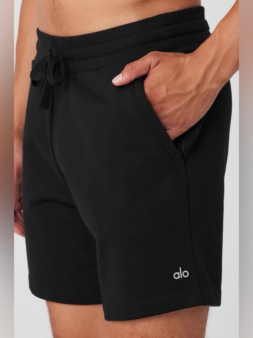 Alo Yoga French Terry Black Athletic Athleisure Lounge 8” Chill Shorts Size XL